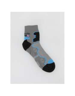 Chaussettes de randonnée double trek gris bleu - Thyo