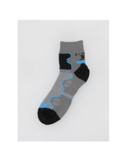 Chaussettes de randonnée double trek gris bleu - Thyo