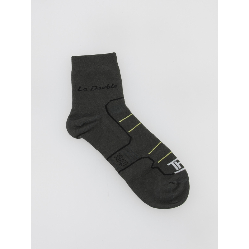 Chaussettes de randonnée la double club anthracite - Thyo