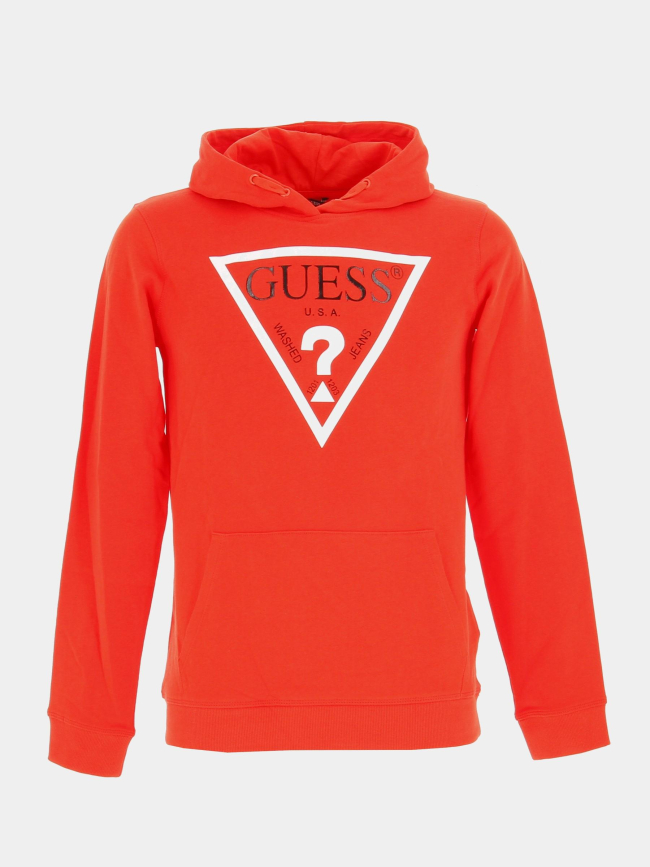 Sweat à capuche fleece core rouge enfant - Guess