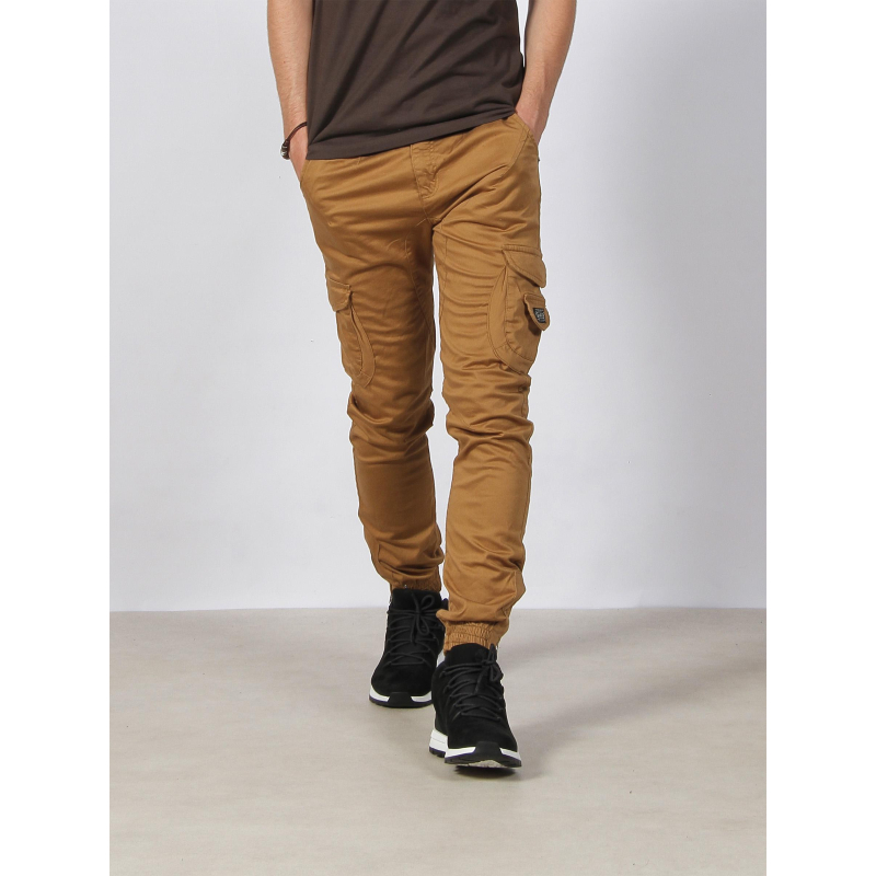 Pantalon cargo resserré garden marron homme - Deeluxe