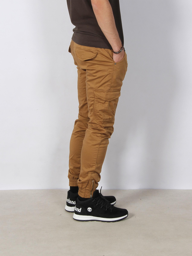 Pantalon cargo resserré garden marron homme - Deeluxe