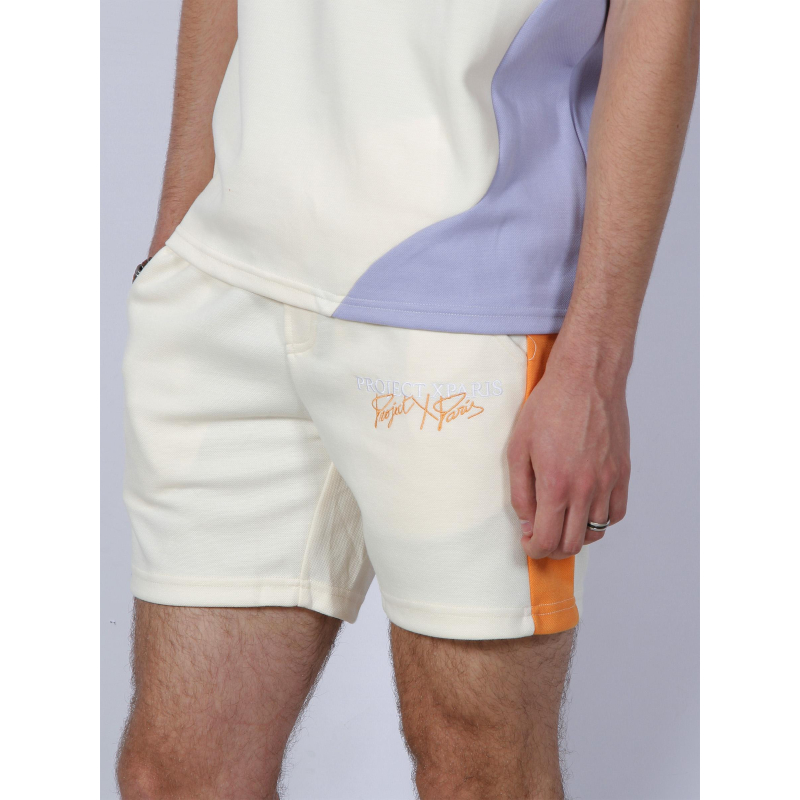 Short logo imprimé en relief beige homme - Project X Paris