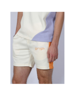 Short logo imprimé en relief beige homme - Project X Paris