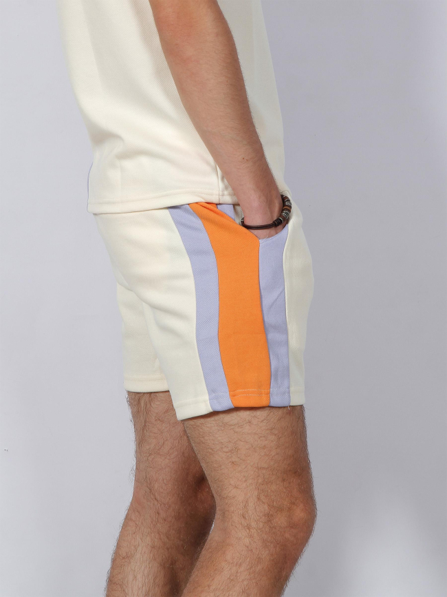 Short logo imprimé en relief beige homme - Project X Paris