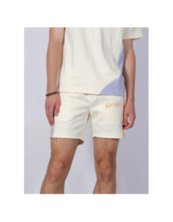 Short logo imprimé en relief beige homme - Project X Paris