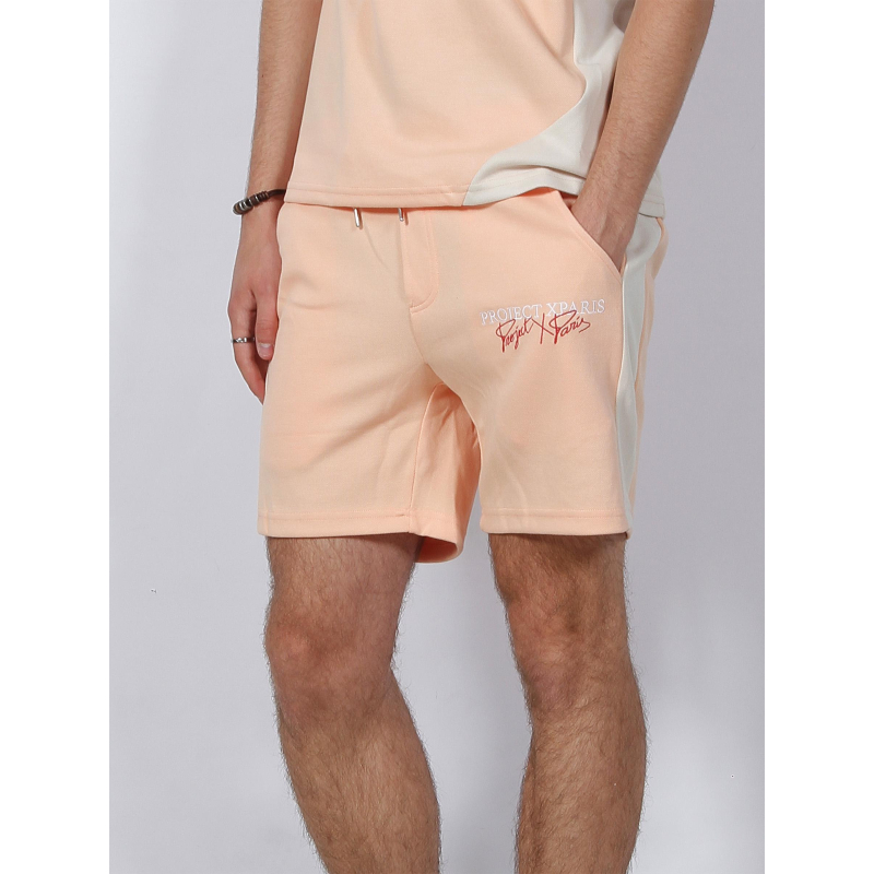 Short logo imprimé relief orange homme - Project X Paris