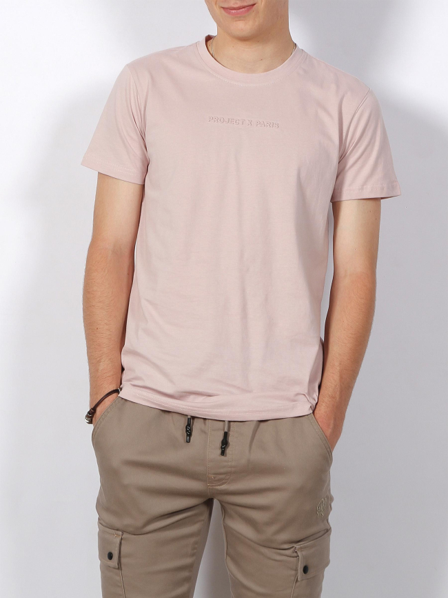 T-shirt embossage rose homme - Project x Paris