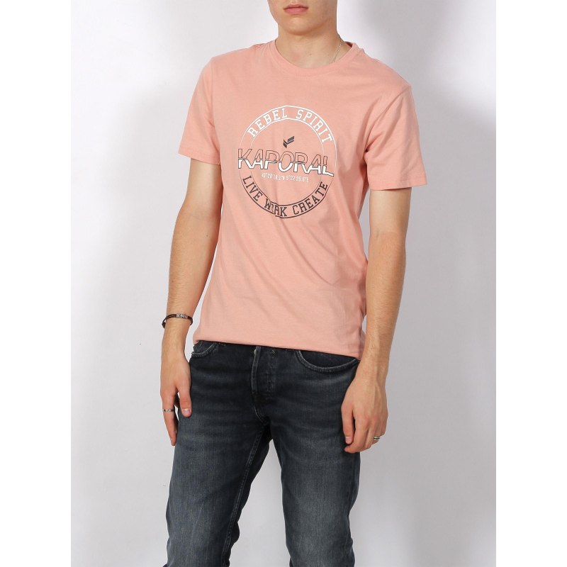 T-shirt logo pigment rose homme - Kaporal