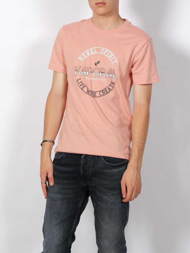 T-shirt logo pigment rose homme - Kaporal