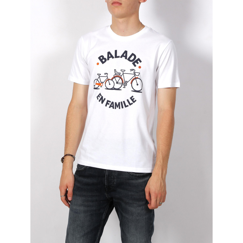 T-shirt balade en famille blanc homme - Monsieur T-shirt