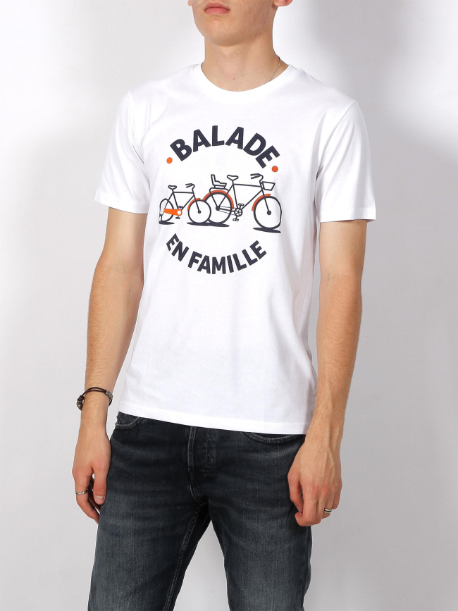 T-shirt balade en famille blanc homme - Monsieur T-shirt