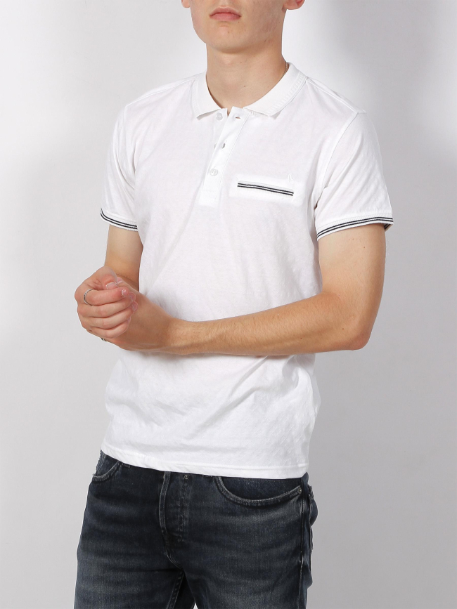 Polo manches courtes zingage blanc homme - Sunvalley