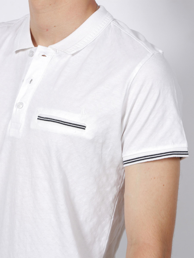 Polo manches courtes zingage blanc homme - Sunvalley