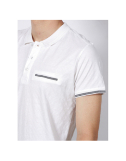 Polo manches courtes zingage blanc homme - Sunvalley