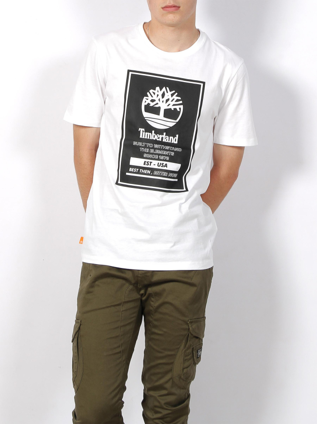 T-shirt stack logo blanc homme - Timberland