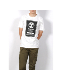 T-shirt stack logo blanc homme - Timberland