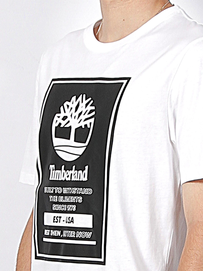 T-shirt stack logo blanc homme - Timberland