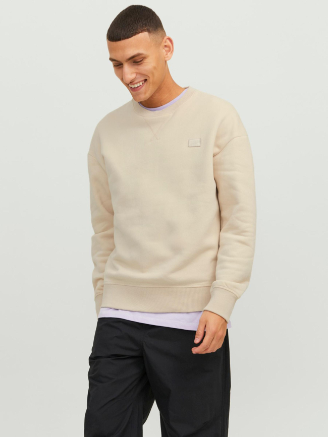 Sweat classic twill beige homme - Jack & Jones