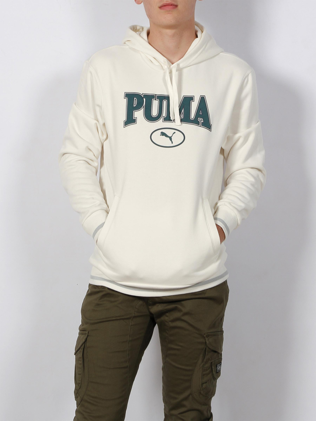 Sweat à capuche squad écru homme - Puma