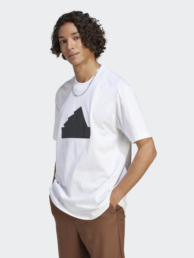 T-shirt logo relief blanc homme - Adidas