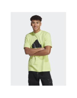 T-shirt logo relief noir vert homme - Adidas