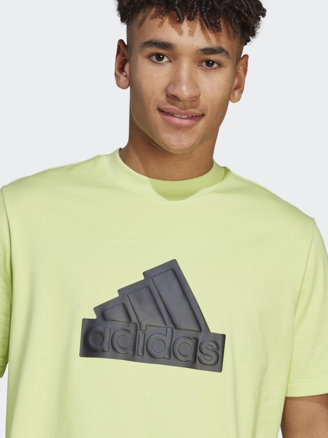 T-shirt logo relief noir vert homme - Adidas