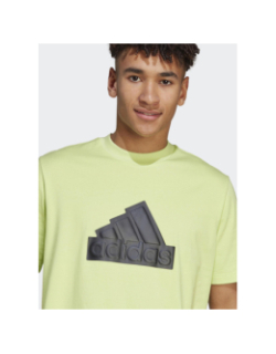 T-shirt logo relief noir vert homme - Adidas