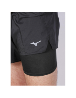 Short de running core 5.5 noir 2 en 1 homme - Mizuno