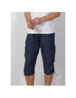 Pantacourt cargo microfibre bleu marine homme - Rms 26