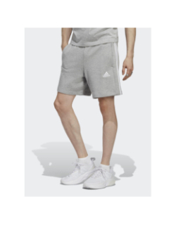 Short jogging 3 stripes gris chiné homme - Adidas