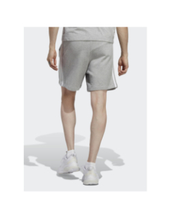 Short jogging 3 stripes gris chiné homme - Adidas