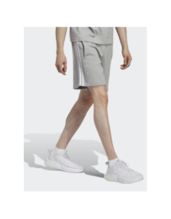 Short jogging 3 stripes gris chiné homme - Adidas