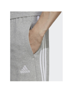 Short jogging 3 stripes gris chiné homme - Adidas