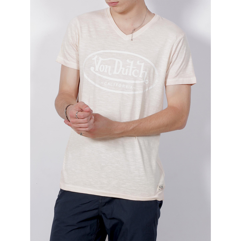 T-shirt logo imprimé rose clair homme - Von Dutch