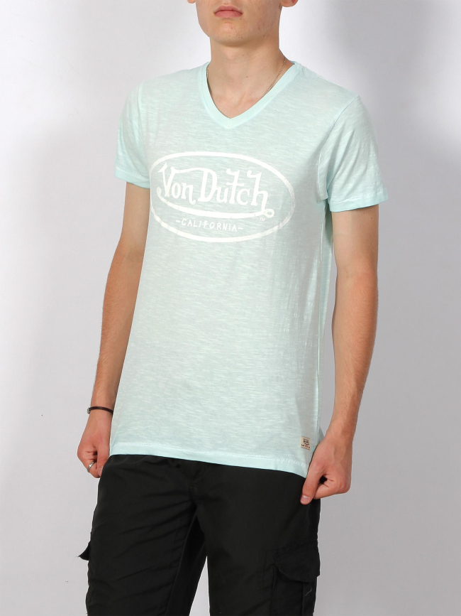 T-shirt logo imprimé bleu clair homme - Von Dutch