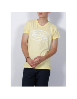 T-shirt logo imprimé jaune clair homme - Von Dutch