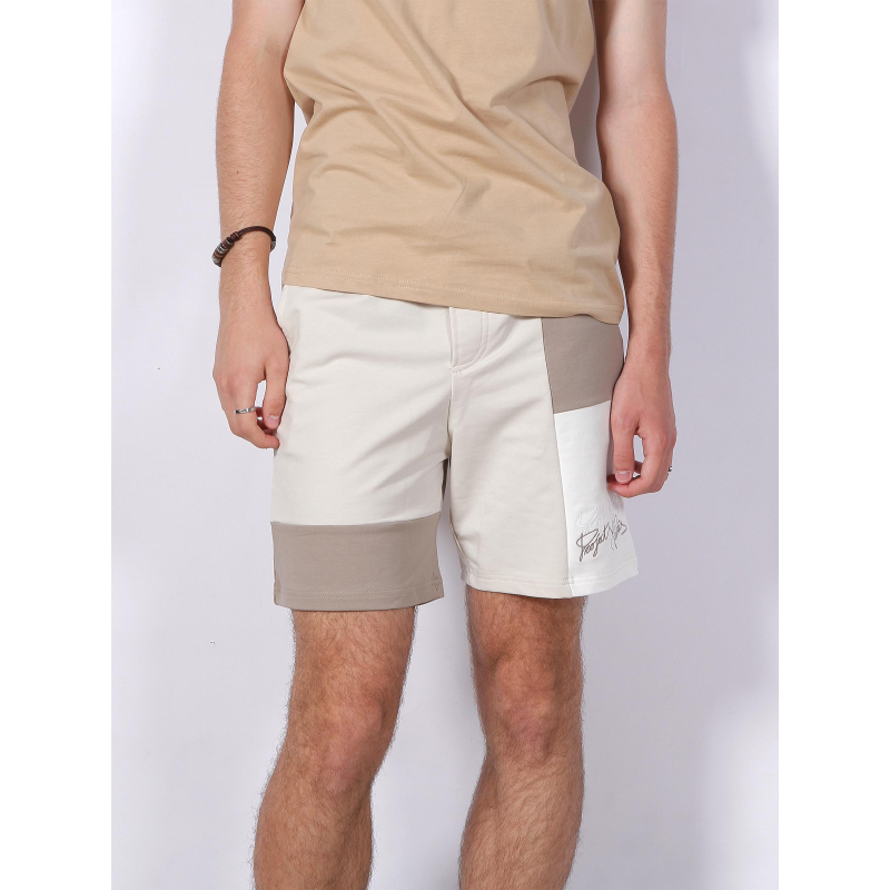 Short tricolore marron beige homme - Project X Paris