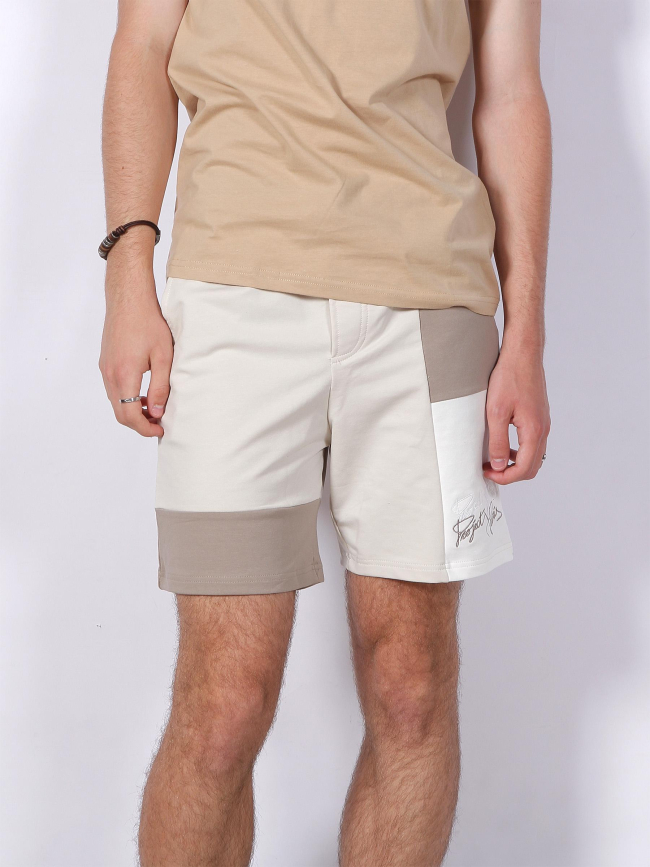 Short tricolore marron beige homme - Project X Paris