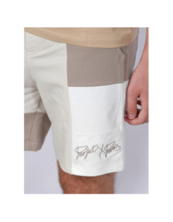 Short tricolore marron beige homme - Project X Paris