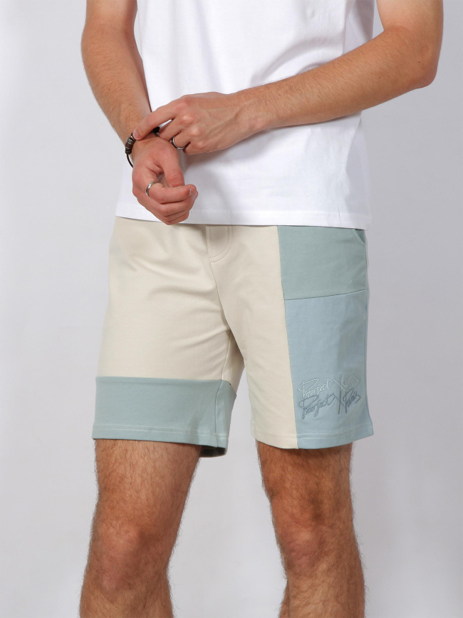 Short tricolore vert beige homme - Project X Paris