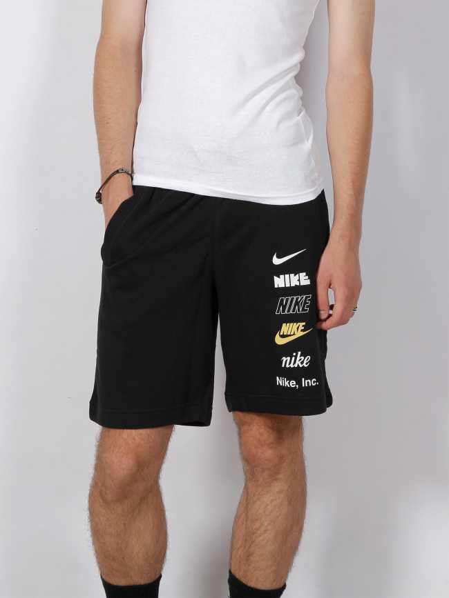 Short jogging club+ multi-logos noir homme - Nike