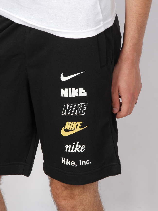 Short jogging club+ multi-logos noir homme - Nike