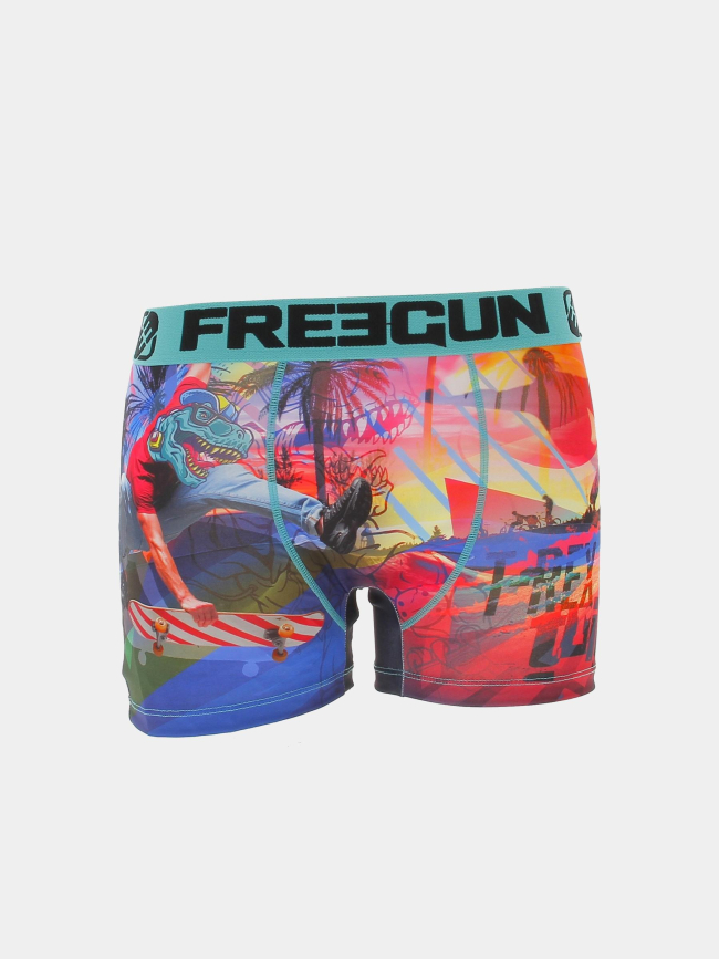 Boxer en microfibre dinosaure multicolore homme - Freegun