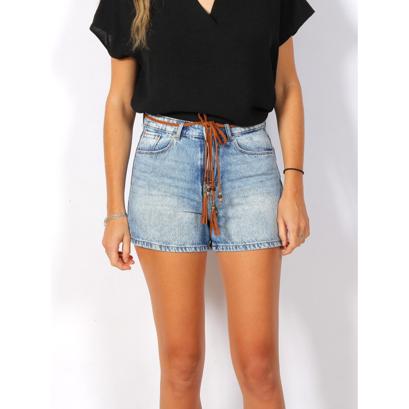 Short en jean loreen taille haute femme - Only