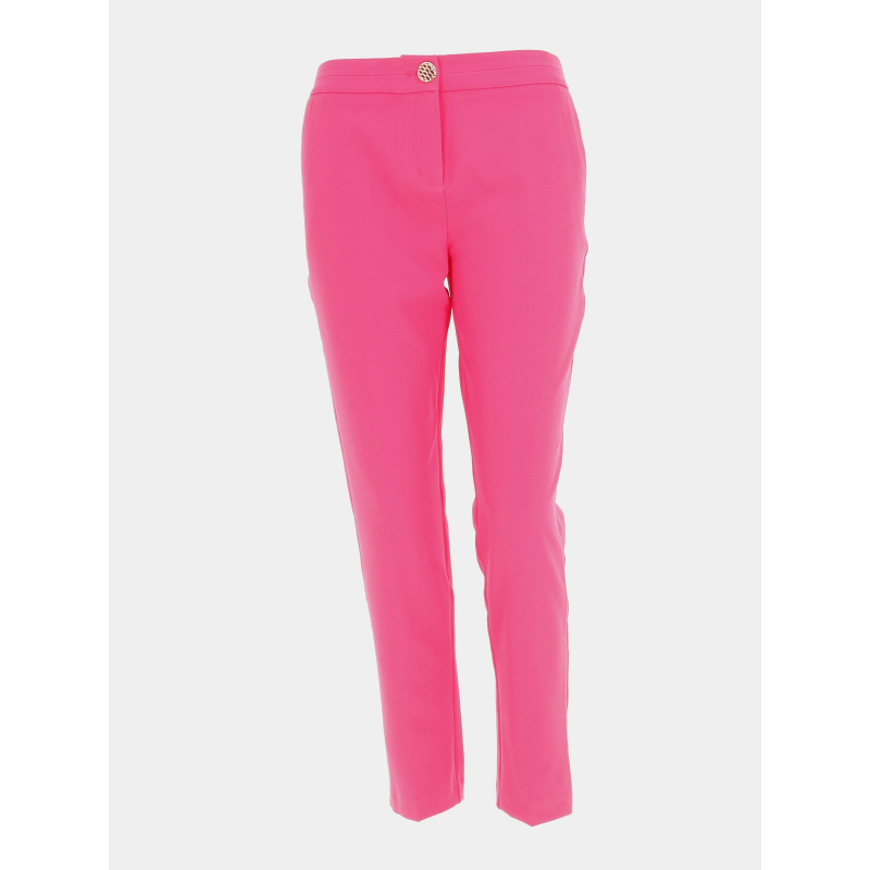 Pantalon droit cris rose fluo femme - Morgan