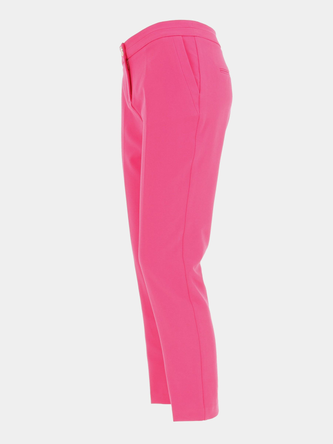 Pantalon droit cris rose fluo femme - Morgan