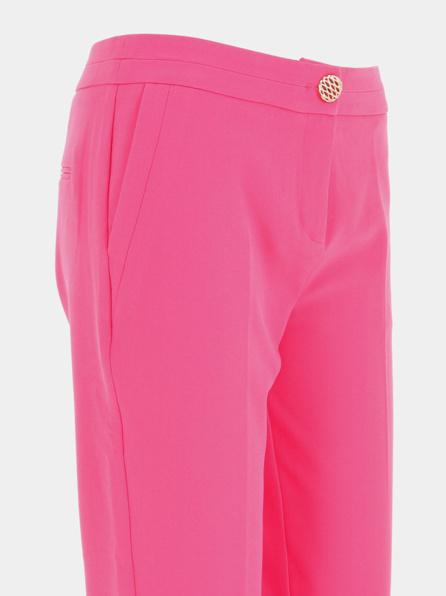 Pantalon droit cris rose fluo femme - Morgan