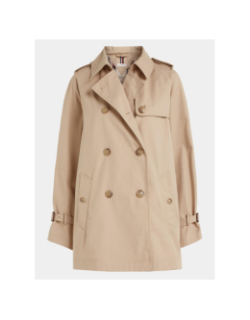 Manteau trench peached short beige femme - Tommy Hilfiger