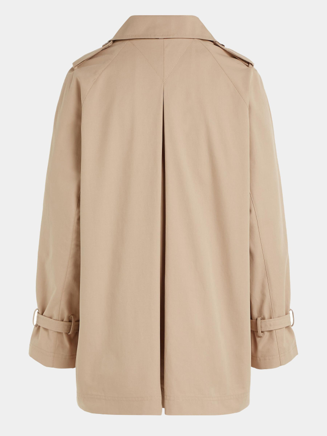 Manteau trench peached short beige femme - Tommy Hilfiger